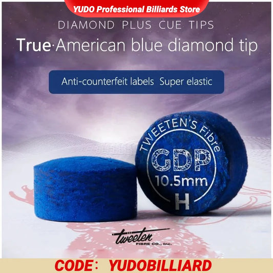 SuperGold Diamond Blue Tip Excellent Pool Cue Tip  Billiards Accessories with Authentic American Blue Diamond Logo