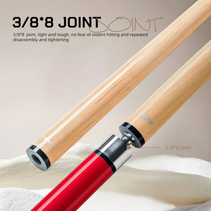 Zokue Maple Carbon Shaft with 3/8*8 Pin Joint 10.5mm/11.5/12.5mm Tip Professional Single Shaft with Carbon Tube for Billiard Cue