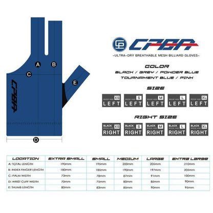 CPBA Colorful Splash billiard fingerless gloves high-end billiard gloves three-finger gloves for billiards with full fingers