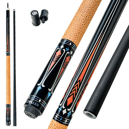 KONLLEN Carbon Fiber Pool Cue Stick Professional Cues (Full Carbon Technology Low Deflection Billiard Cue Stick,12.5mm,147cm)