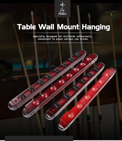 Billiard Pool Snooker Table Wall Mount Hanging Professional 6 Holes 8 Holes Cue Stick Solid Wood Rack Holder Billiard Accessory