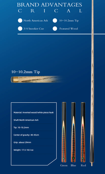 جديلة التنين CRICAL 3/4 انقسام البلياردو السنوكر جديلة احترافية 10-10.2 مللي متر طرف Ashwood رمح مع جراب تمديد عصا يدوية الصنع
