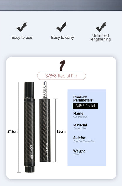 KONLLEN  Double Head Extension Carbon Fiber Radial Pin Joint Extend For ZOKUE 3142 Z2 PREDAIOR FURY