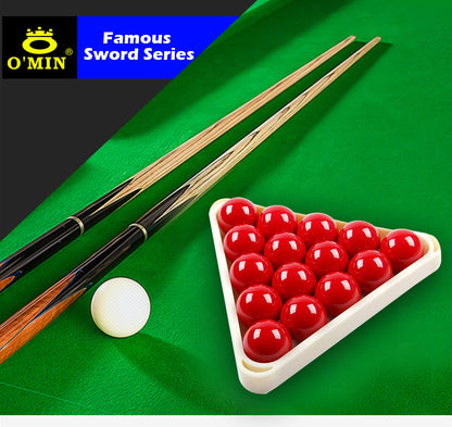 O'MIN STAR CUT 3/4 Snooker Cues Litchi wood Butt 9.5mm Tip Case Professional with Extension Billiard Cue Ash shaft For Black 8