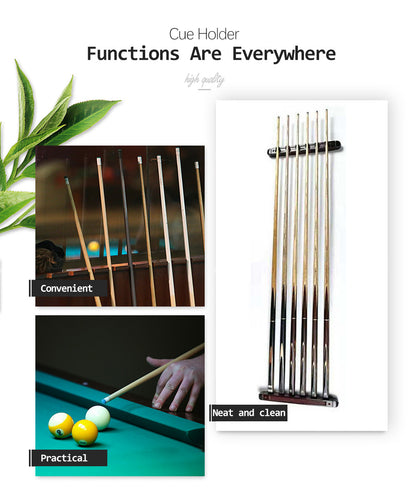 Billiard Pool Snooker Table Wall Mount Hanging Professional 6 Holes 8 Holes Cue Stick Solid Wood Rack Holder Billiard Accessory