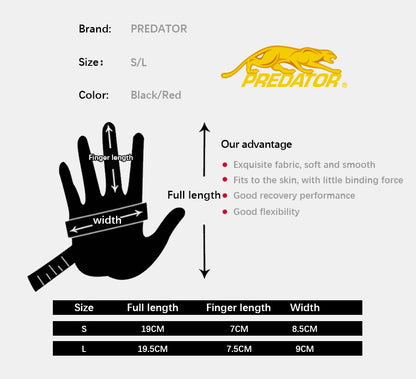 PREDATOR 3142 Gloves Billiard Gloves One Piece Non-slip Lycra Fabric Pool Gloves Snooker Glove Billiard Accessories