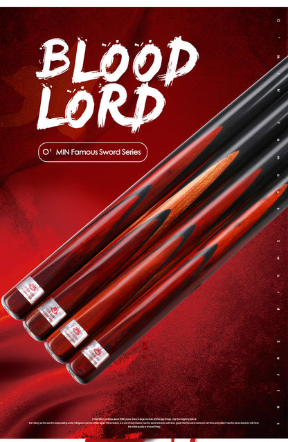 O'MIN Blood Lord 3/4 Snooker Cue Ebony Butt with Case with Extension Billiard Snooker 10mm Tip with Professional Cue Free Gift