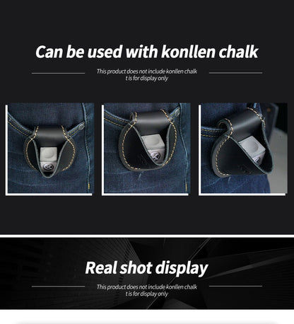 KONLLEN Billiards Chalk Holder Bag Pocket Paunch Leather Chalk Holder Clip Snooker Pool Carom Professional Billiards Accessories