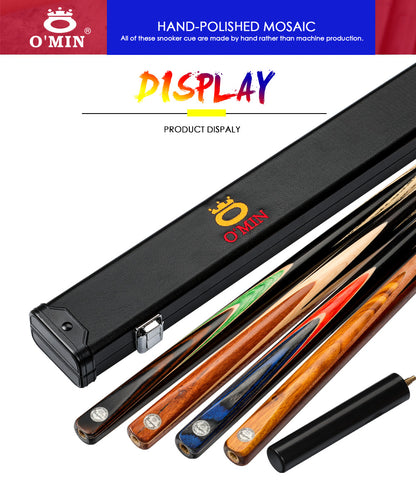 O'MIN ENLIGHTEN 3/4 Piece  1pc Snooker Cue with Case with Extension  Ash Snooker Cue