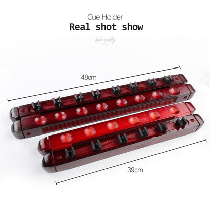 Billiard Pool Snooker Table Wall Mount Hanging Professional 6 Holes 8 Holes Cue Stick Solid Wood Rack Holder Billiard Accessory