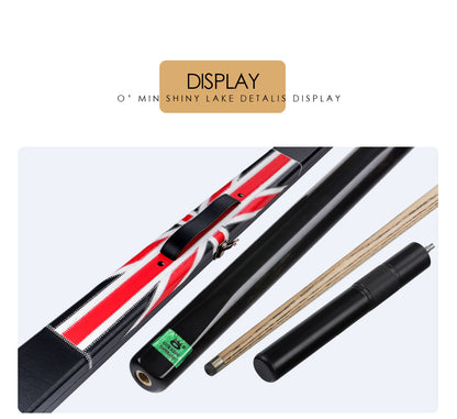 O'MIN Emerald 3/4 Snooker Cue Handmade 9.5mm Tip Case Top ebony Butt Extension Professional Billiard Snooker Cue High-end