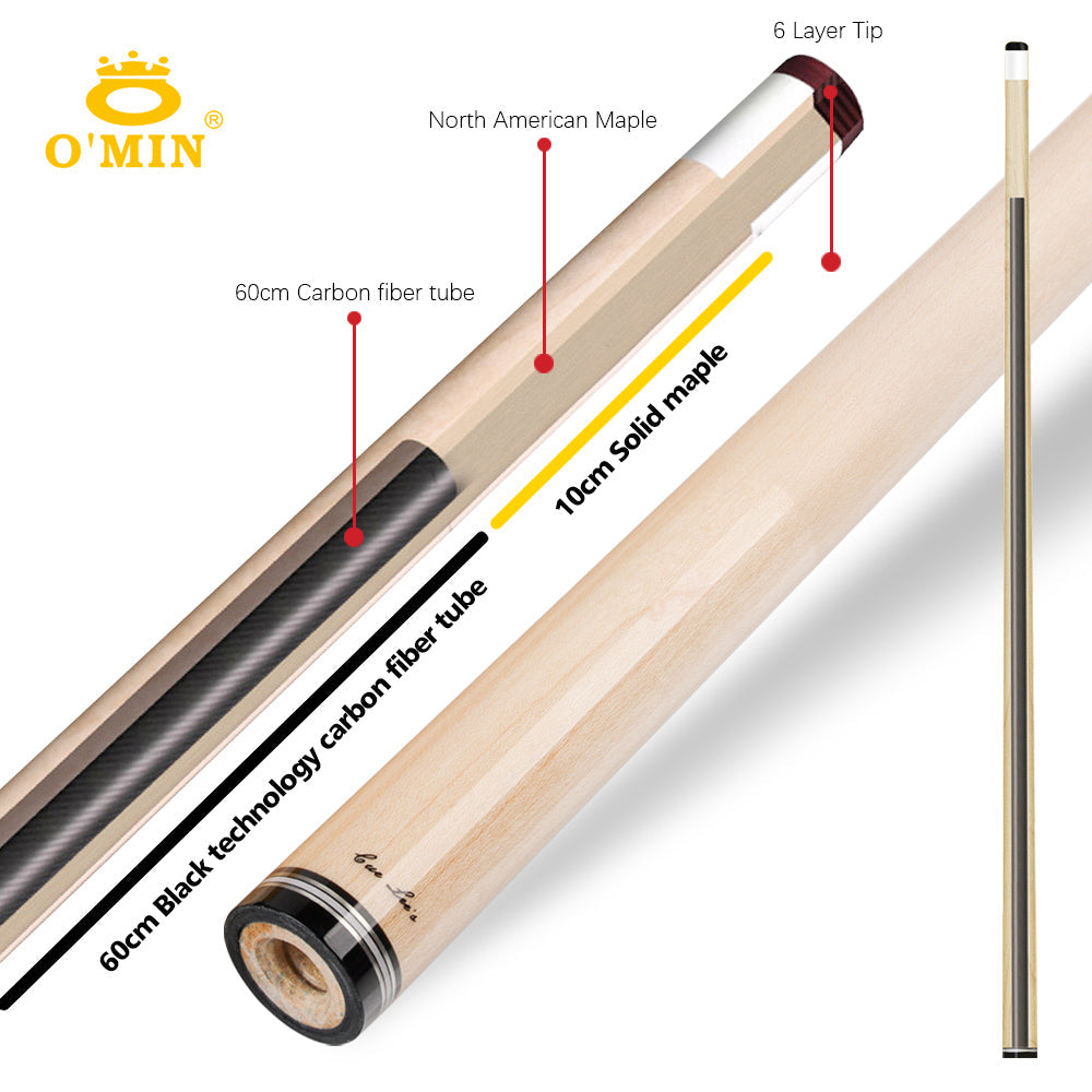 OMIN XF-B1-3 Billiard Pool Cue 12.8mm Tip – ZOKUECUES