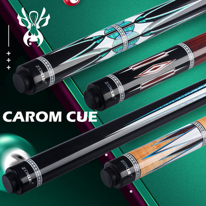 ZOKUE Carom Stick Professional Carom Billiard Cue 3 Cushion Cue Carom Cue Taper 12mm Tip 142 cm Libre Cue with Case