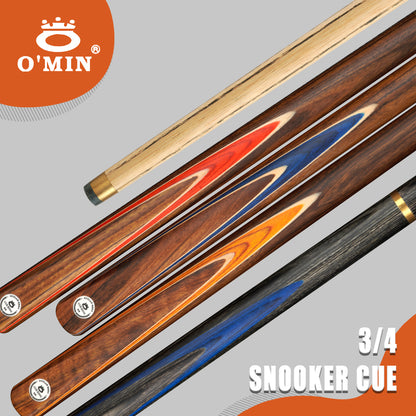 O'MIN Member Snooker Cue 3/4 Jointed Cue 57 inch 10-10.2mm Ash Cue OMIN Members Snooker Stick Billiard Cue With Case and Extension Kit