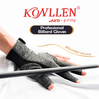 KONLLEN Billiard Gloves One Piece Left Hand 3 Fingers Purple/Blue/Pink/Green/Gray Snooker Pool Gloves Billiard Accessories