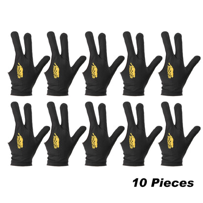 For Dropshippers Billiard Pool Gloves 10pcs Left Hand Lycra Fabric Black Good Elastic Snooker Gloves Billiard Accessories