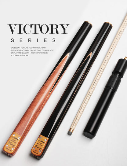 O'MIN VICTORY Snooker Cue 3/4 Piece Snooker Cue Kit with O'MIN Case with Telescopic Extension 9.0mm/9.8mm Tip Stick with Gifts