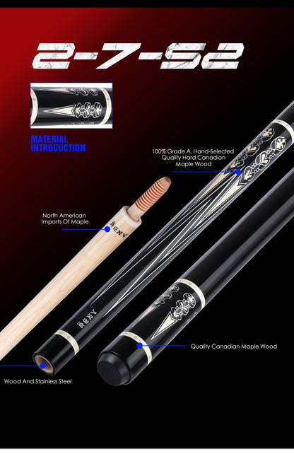 ANDY Billiard Carom Cue 3 Cushion Cue 12mm Tip 142cm Professional Carom Taper Cue Handmade Maple Billiards Stick Cue Libre Cue