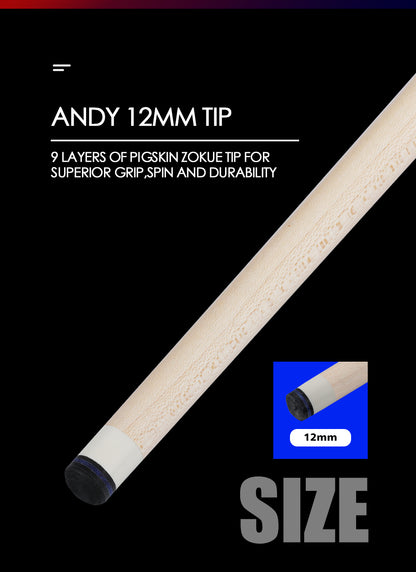 ANDY Billiard Carom Cue 3 Cushion Cue 12mm Tip 142cm Professional Carom Taper Cue Handmade Maple Billiards Stick Cue Libre Cue