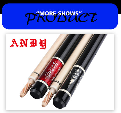 ANDY Billiard Carom Cue 3 Cushion Cue 12mm Tip 142cm Professional Carom Taper Cue Handmade Maple Billiards Stick Cue Libre Cue