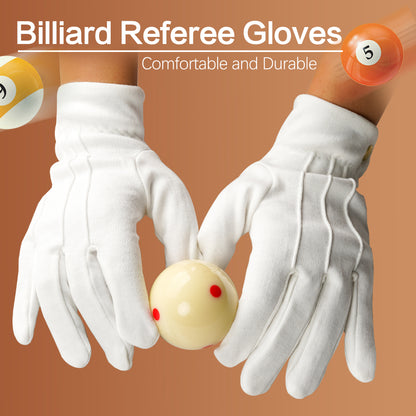 Billiard Gloves Competition Referee Gloves White 2PCS Pool Snooker Gloves Comfortable Gloves Professional Blilliards Accessories