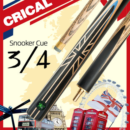 CRICAL Cue 3/4 Split Billiard Snooker Cue Professional 10-10.2mm Tip Ashwood Shaft With Case Extension Handmade Snooker Stick