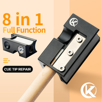 KONLLEN Billiard Pool Cue Tip Repair Tool 8 in 1Multifunctional Tip Cue Tip Replacement For 9.5-13.2mm Tip Billiard Accessories