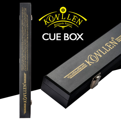 KONLLEN Billiards Pool Cue Case Black 2 Holes Cue Stick Box Handmade 82cm High Capacity Box Waterproof Billiards Accessories