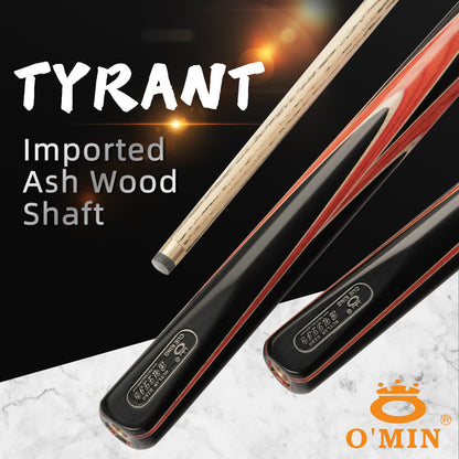 O'MIN Tyrant Snooker Cue 3/4 Piece One Piece Snooker Stick Kit with Case with Telescopic Extension 9.5mm