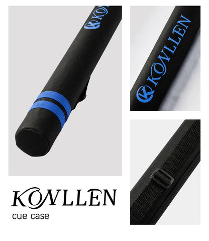 KONLLEN 1x2 Holes Tube Shape Canvas Oxford Pool Cue Bag 1/2 Billiard Cues Bag Cylinder （Butt*1+Shaft*2）