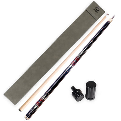 OMIN XF-A1-3 Pool Cue Billiard Stick Kit with Extension Shaft with Carbon Tube 55cm 12.8mm Tip Maple Adjustable Weigh Bolt