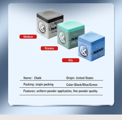 KONLLEN Billiards Chalk Professional Chalk Nano Technology Tournament Dedicated for National Billiards Players（Outstanding Performance,Reduce Miscue,Durable,Low Deflection）
