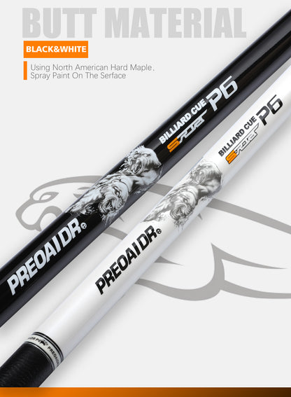 PREOAIDR 3142 P6 Billard Pool Cue Maple Shaft مع تمديد 13 مللي متر 11.5 مللي متر 10 مللي متر طرف Uni-lock مشترك جلد قبضة عصا جديلة