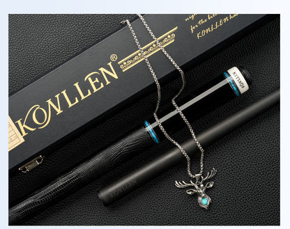 KONLLEN Billiards Pool Cue Case Black 2 Holes Cue Stick Box Handmade 82cm High Capacity Box Waterproof Billiards Accessories