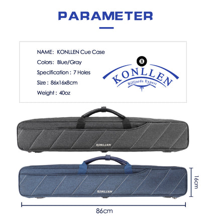 KONLLEN  7 Holes Cue Case 3 Butts 4 Shafts